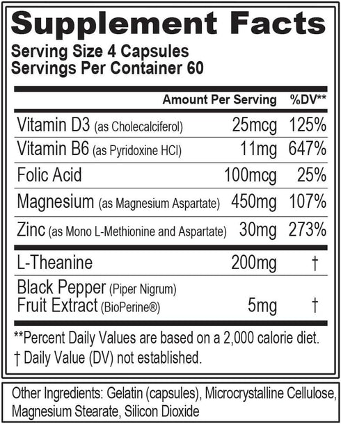 ZMatrix Zinc Magnesium Aspartate Post Workout Supplement, Magnesium and Zinc for Muscle Recovery, Sleep Support, EVL