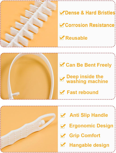Durable Nylon Washing Machine Cleaner Brush | Household Cleaning Brush for Front Load Machines and Flexible Slit