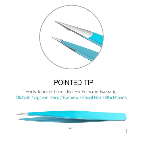 Tweezers for Ingrown Hair by Blinkeen - Best Stainless Steel Professional Pointed Blackhead Remover, Precision Tweezer