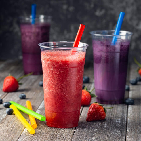 Clear Jumbo Smoothie Straws, 100 Pack of 9'' Disposable Wide-mouthed Large Milkshake Straws
