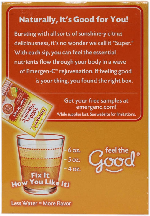 Emergen-C Super Orange Vitamin C - 30 Count (Pack of 4) (Packaging may vary)