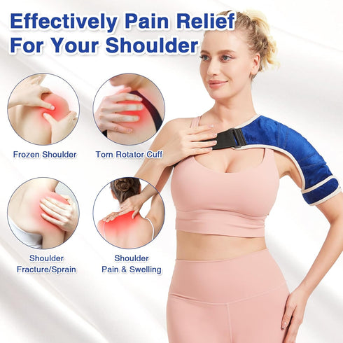1 Pack Shoulder Heating Pad for Rotator Cuff - Heated Wrap Brace for Pain Relief - 90Mins Auto-Off Heating Pad for