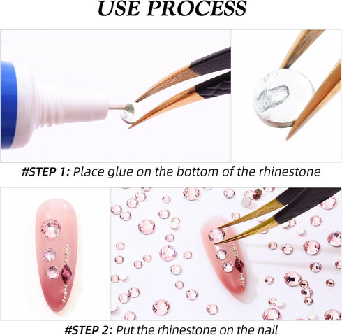 Pink Flatback Rhinestones, Glass Rhinestones for Nail Art and Craft, Loose Crystal Gemstones (Pink, SS20, 1440pcs,