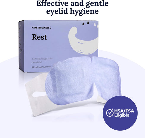 Rest Self Heating Warm Compress for Eyes, Heated Eye Mask for Dry Eye Relief, 30 Count