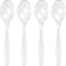 Premium Disposable Clear Plastic Teaspoons, 50 Count, Transparent, Durable, Convenient for Parties and Everyday Use