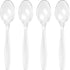 Premium Disposable Clear Plastic Teaspoons, 50 Count, Transparent, Durable, Convenient for Parties and Everyday Use