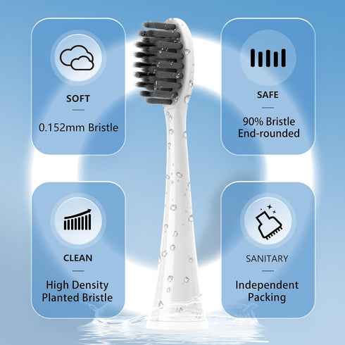 PRO-SYS Electric Toothbrush Replacement Brush Heads, Compatible, 10 Pack, White