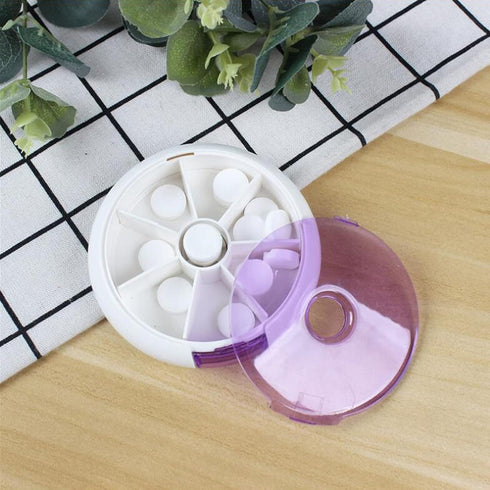 INVODA Weekly Pill Organizer - 7 Day 3 Times Medicine Dispenser with Push Button Rotate Pill Planner