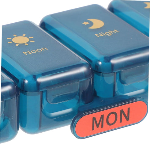 Portable Weekly Medicine Organizer Reusable Pill Case with Compartments Tight Seal Travel-Friendly Compact Storage Box
