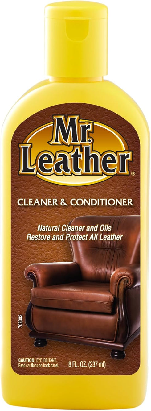 MR. LEATHER Cleaner and Conditioner (8 oz) - Hydrating and Water-Repelling Cream for All Leather