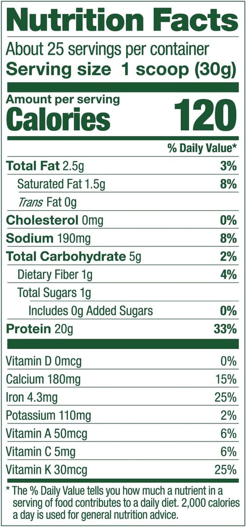 Vega Protein and Greens Protein Powder, Vanilla - 20g Plant-Based Protein Plus Veggies, Vegan, Non-GMO, 1.7 lbs
