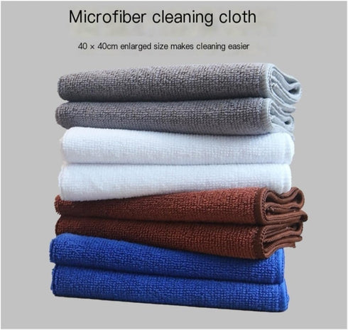 kinganrun 12-Pack 40x40cm Microfiber Cloths, Absorbent Lint-Free for Kitchen Car Glasses(Red)