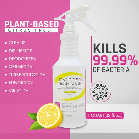 LUCAS-CIDE Ready To Use All Purpose Cleaner - Home Essentials Cleaning Supplies For Everyday Hygiene - Fresh Citrus