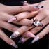 Holographic Nail Foil Transfer Stickers, Black White Lace Laser Foils for Nail Art Supplies, 10 Rolls