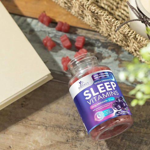 Sleep Vitamins, Fast Acting, Natural Sleep Gummy Supplement for Adults, 60 Gummies, 12mg Melatonin, Chamomile & Zinc