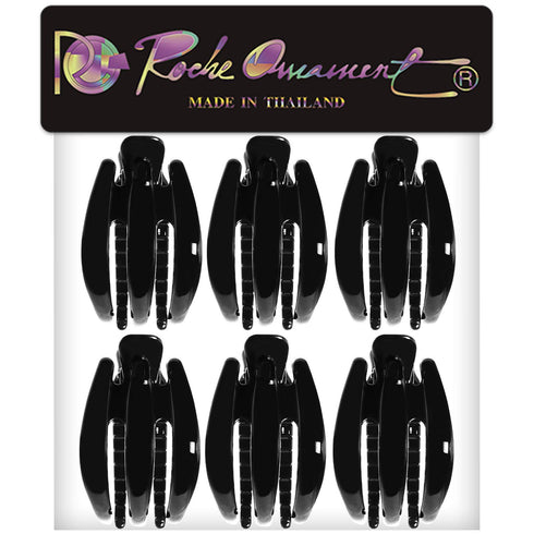 RC ROCHE ORNAMENT 6 Pcs Women's Premium Plastic Curve Claw Jaw Clips - Anti Slip Hair Barrettes