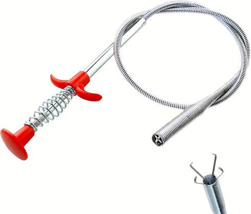Drain Snake, Clog Remover - Gutter Cleaning Tools for Toilet, Shower, Kitchen, Bathroom, Flexible Grabber Claw Pick Up