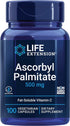 Life Extension Ascorbyl Palmitate 500mg, 100 Capsules for Immune Support and Longevity, Non-GMO