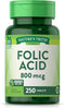 Nature's Truth Folic Acid 800 mcg | 250 Tablets | Vegetarian, Non-GMO & Gluten Free Supplement