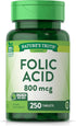 Nature's Truth Folic Acid 800 mcg | 250 Tablets | Vegetarian, Non-GMO & Gluten Free Supplement