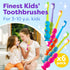 Kids Toothbrush 6 Pack - Soft Contoured Bristles, Child Sized Brush Heads (3-10 Years), Multi-Color Set