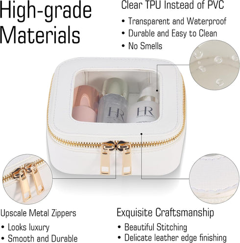 Mini Clear Makeup Bag Cosmetic Bags with Zipper,Small Makeup Bag for Purse,Waterproof Clear Toiletry Bag Travel Makeup Bag Organizer Case for Women Toiletries Car Organizers and Storage