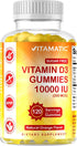 Vitamatic Sugar Free Vitamin D3 10000 IU - 120 Pectin Based Gummies - Great Taste, Healthy Bones & Immune Function