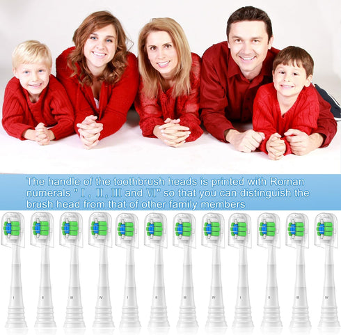 Replacement Toothbrush Heads for Philips Sonicare, 12 Pack for Snap-on Electric Tooth Brushes (12 White, 1 Count)
