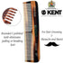 Kent A OT Fine and Wide Tooth Pocket Comb, Handmade Grooming Comb for Hair, Beard, and Mustache