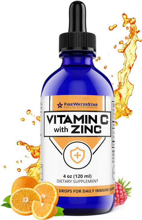 FWS Liquid Vitamin C + Zinc - 4oz - 120 Servings - Organic, Non-GMO, Vegan for Immune Support