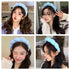 Spa Headbands for Washing Face or Makeup, Puffy Terry Cloth Hairband for Women, Skin Care Accessories (Blue)