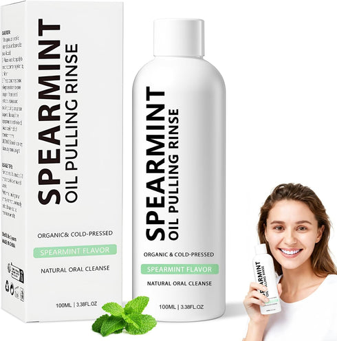 LustraBloom Cold-Pressed Coconut Oil, Powerful Organic Peppermint Oil for Mint Mouthwash, Freshness Breath