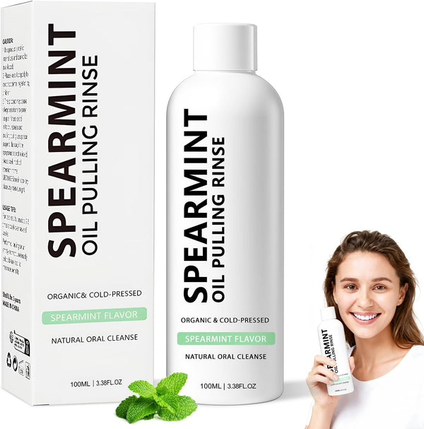 LustraBloom Cold-Pressed Coconut Oil, Powerful Organic Peppermint Oil for Mint Mouthwash, Freshness Breath