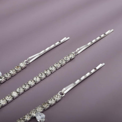 YERTTER Wedding Silver Rhinestone Head Chain Jewelry Forehead Clip Headpiece Hair Accessories for Women