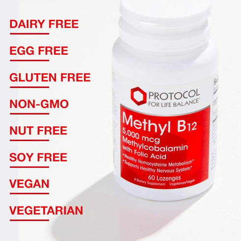 Protocol Methyl B12 5,000mcg - Vitamin B12 for Homocysteine Metabolism* - Supports Brain Health & Healthy Nervous