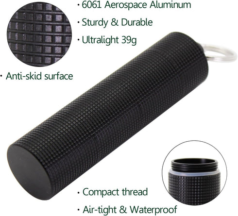 PPFISH EDC 3 PPFISH Portable Daily Pill Case, Compartments Anti-Skid Aluminum Alloy Waterproof Pill Box Dispenser