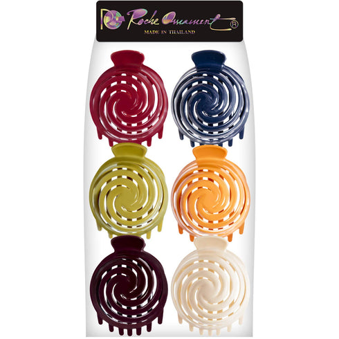RC ROCHE ORNAMENT 6 Pcs Womens Spiral Dome Bun Maker - Stylish No Slip Grip Hair Claw Clamp Clip, Large Multicolor