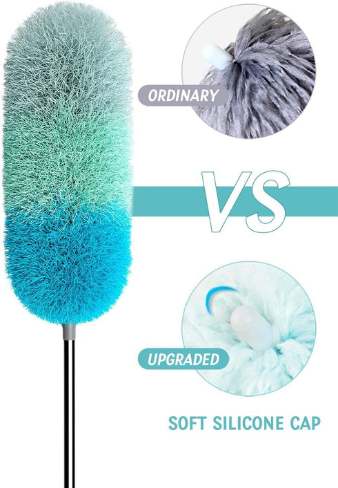 BOOMJOY Microfiber Feather Duster - 100 inches Extension Pole for Cleaning High Ceilings, Fans, Blinds