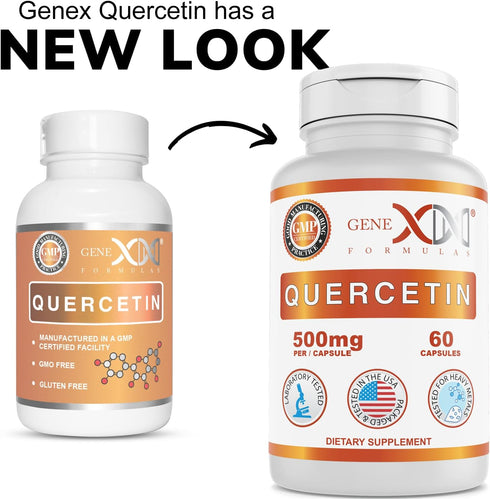 GENEX Quercetin 500mg, Non-GMO, Gluten-Free, 60 Capsules (3 Pack)