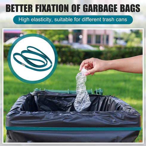 12 Pieces 78.7 Inches Trash Can Bands, Fits 94-96 Gallon Garbage Can, Green Colors