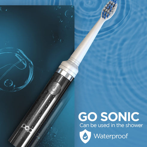 Pop Sonic Electric Toothbrush, Black Travel Toothbrush with AAA Battery, Kids Electric Toothbrush with 2 Speed