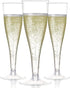 Prestee 100 Clear Disposable Champagne Flutes - Perfect for Toasting, Weddings, Parties & New Year's Eve - 2024