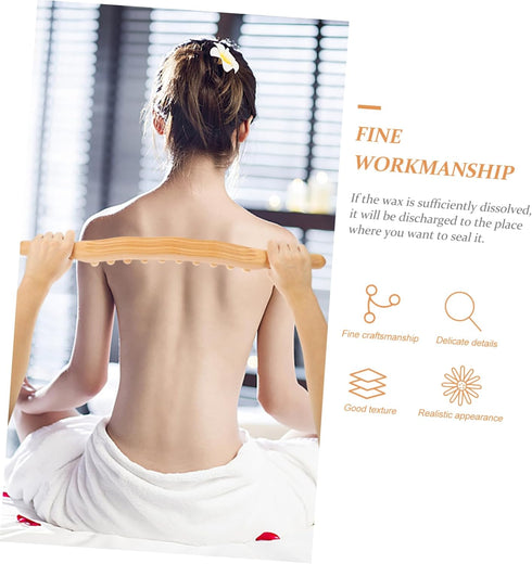 Wood Massage Stick with Round Beads Gua Sha Massage Tool for Full Body Relaxation Durable Beechwood Convenient for Home