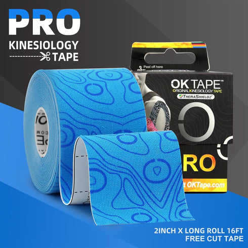 OK TAPE Uncut Kinesiology Tape Roll, 2" x 16.4', Pro Adhesive & Water-Resistant for Pain Relief