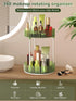 WNYT 360 Rotating Makeup Organizer, 2 Tiers, Acrylic Cosmetic Skincare Perfume Organizer, Green for Vanity Countertop