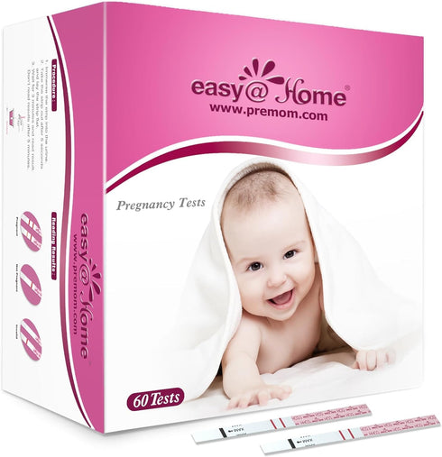 Easy@Home 60 Pregnancy Tests, Early Detection hCG Test Strips, Bulk Pregnancy Strips