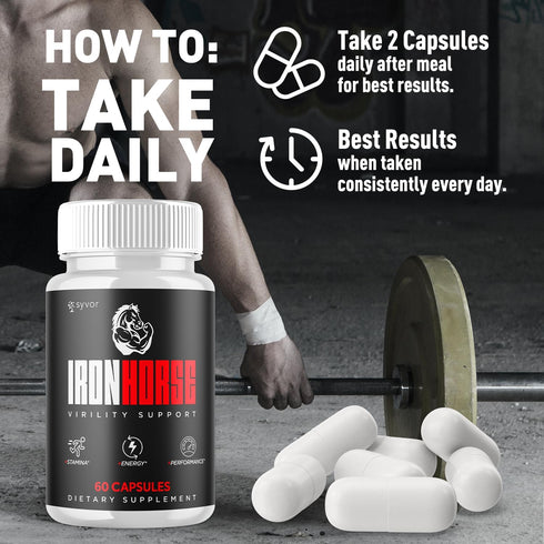 Syvor (60 Iron Horse Supplement Pills, Official Iron Horse Pills for Men with All Natural Ingredients, Advanced