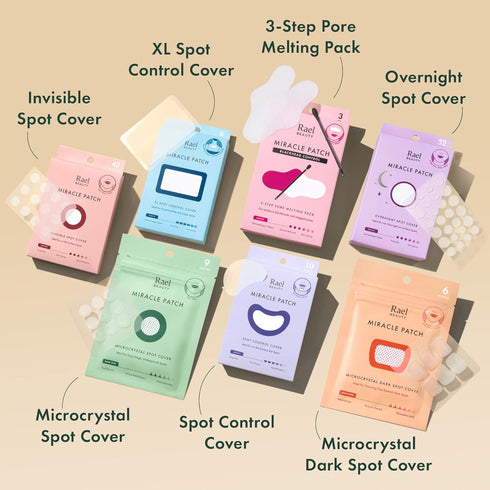 Rael Pimple Patches Miracle Invisible Spot Cover - Hydrocolloid Acne Treatment for Face, 72 Count in 2 Sizes