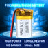3.7V 170mAh 651723 Lithium Polymer Ion Rechargeable Li-ion Li-Po Battery with 2P PH 2.0mm Pitch Connector