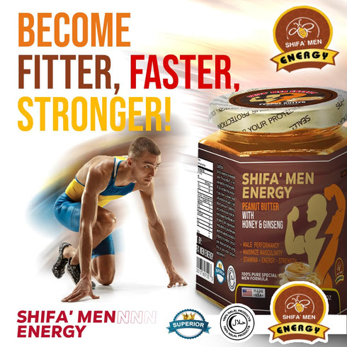 SHIFA MEN ENERGY 250g 8.8 oz Restivo Peanut Butter Natural Ginseng & Honey for Men - /